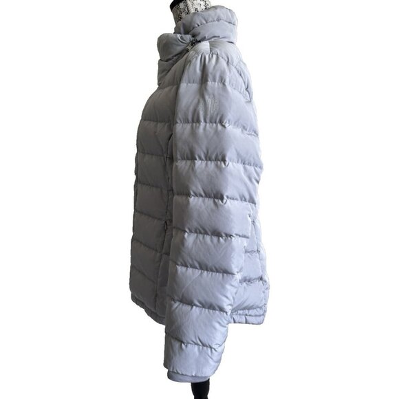DKNY Women Sport Asymmetrical Zip Packable Down Puffer Coat, Grey, Size XL - Picture 2 of 16